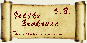 Veljko Braković vizit kartica